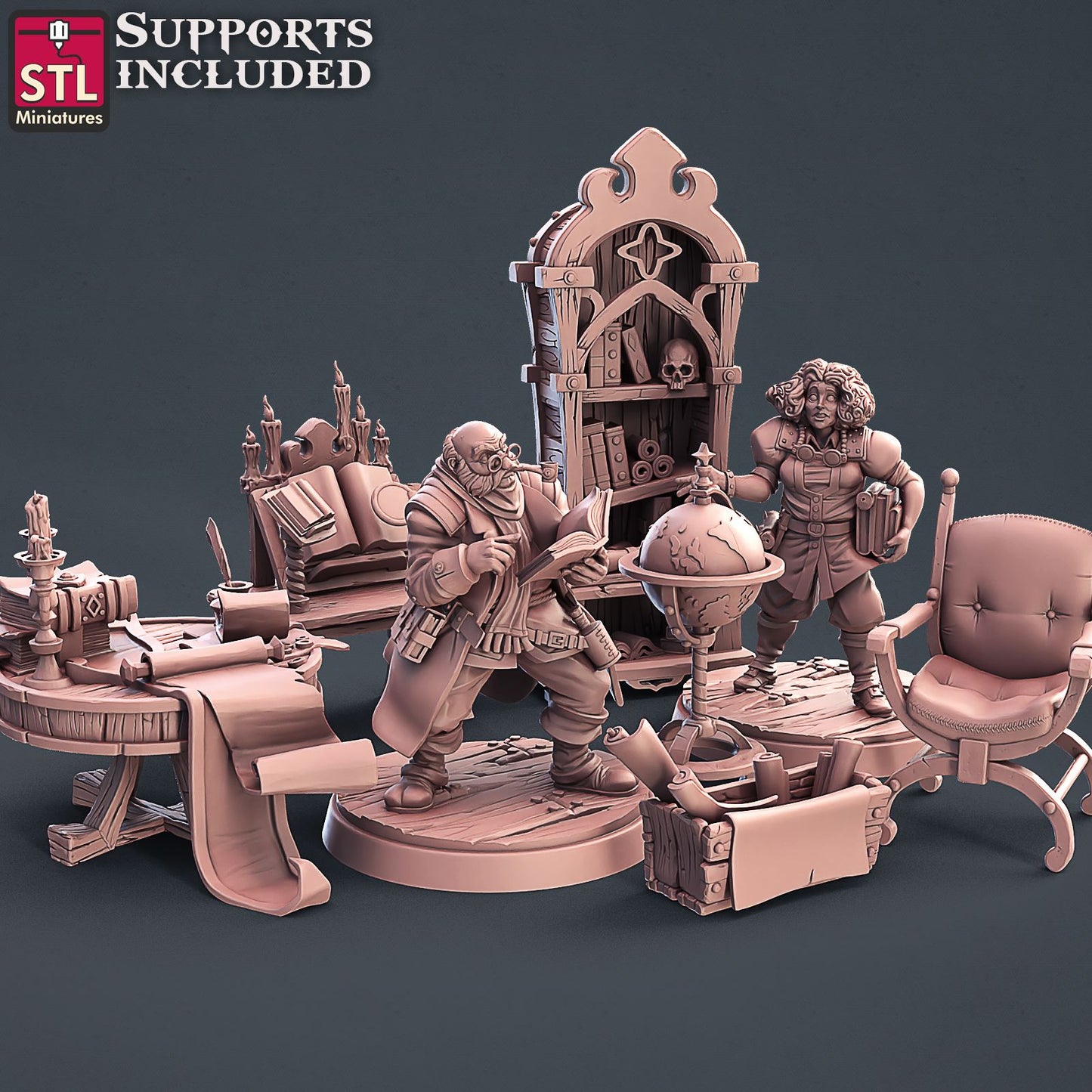 Librarian Set Printable 3D Model STLMiniatures