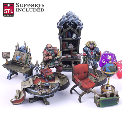 Librarian Set Printable 3D Model STLMiniatures