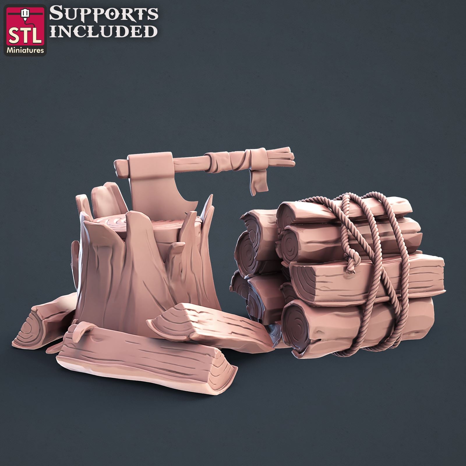 Lumberjack Log A Printable 3D Model STLMiniatures