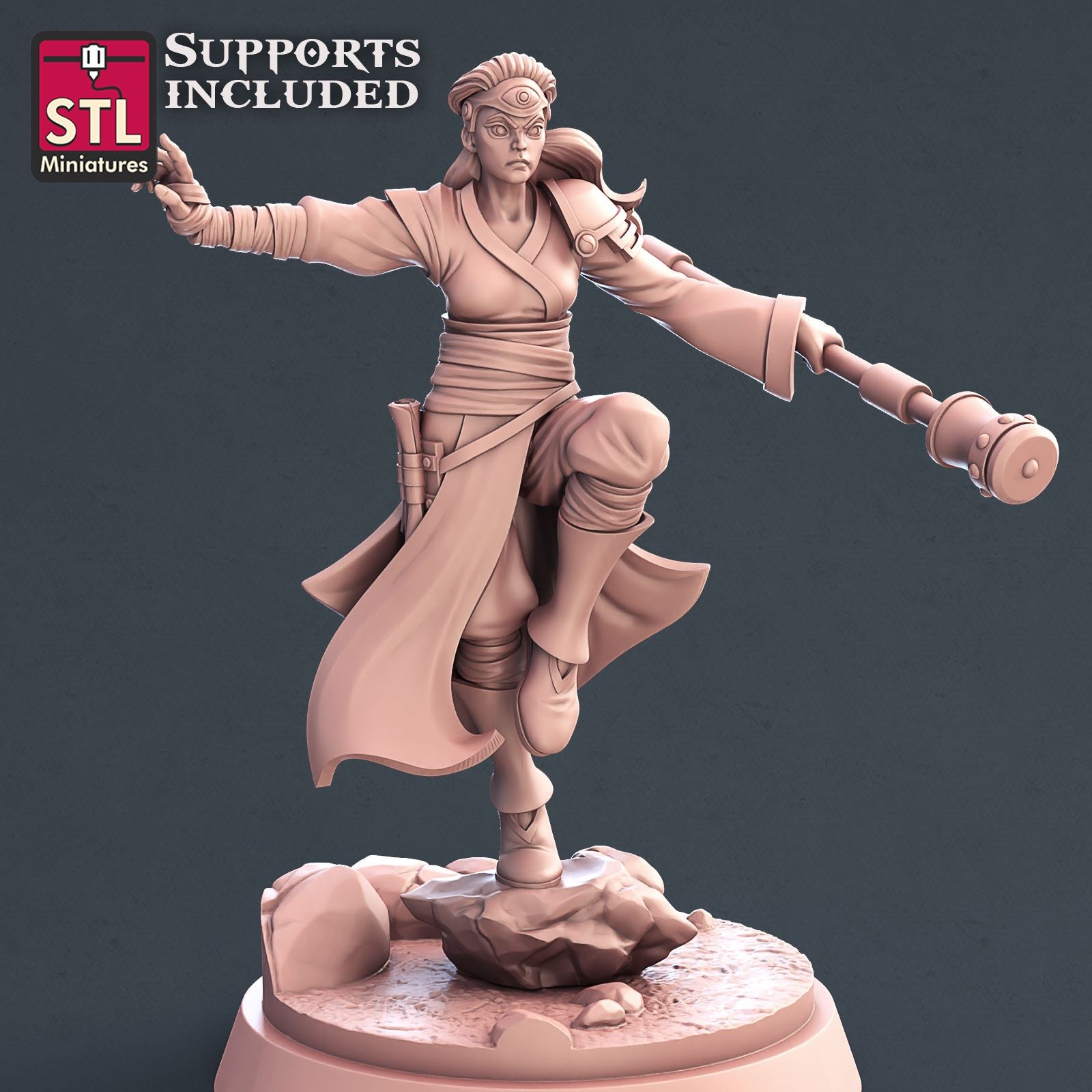 Monk Set Printable 3D Model STLMiniatures