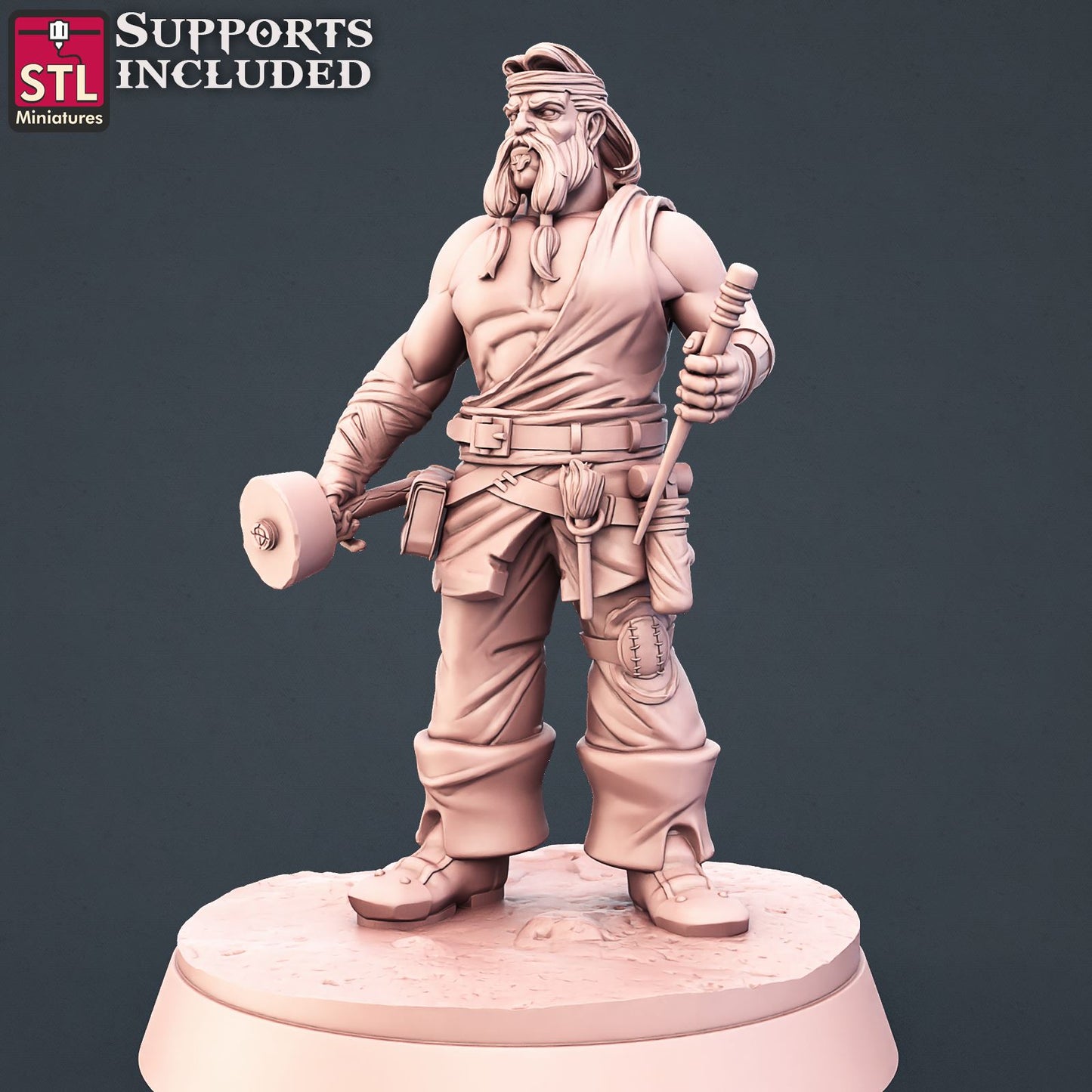 Stone Carver Male Printable 3D Model STLMiniatures