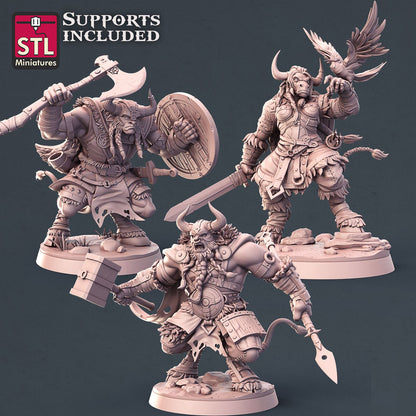 Viking Minotaurs Set Printable 3D Model STLMiniatures